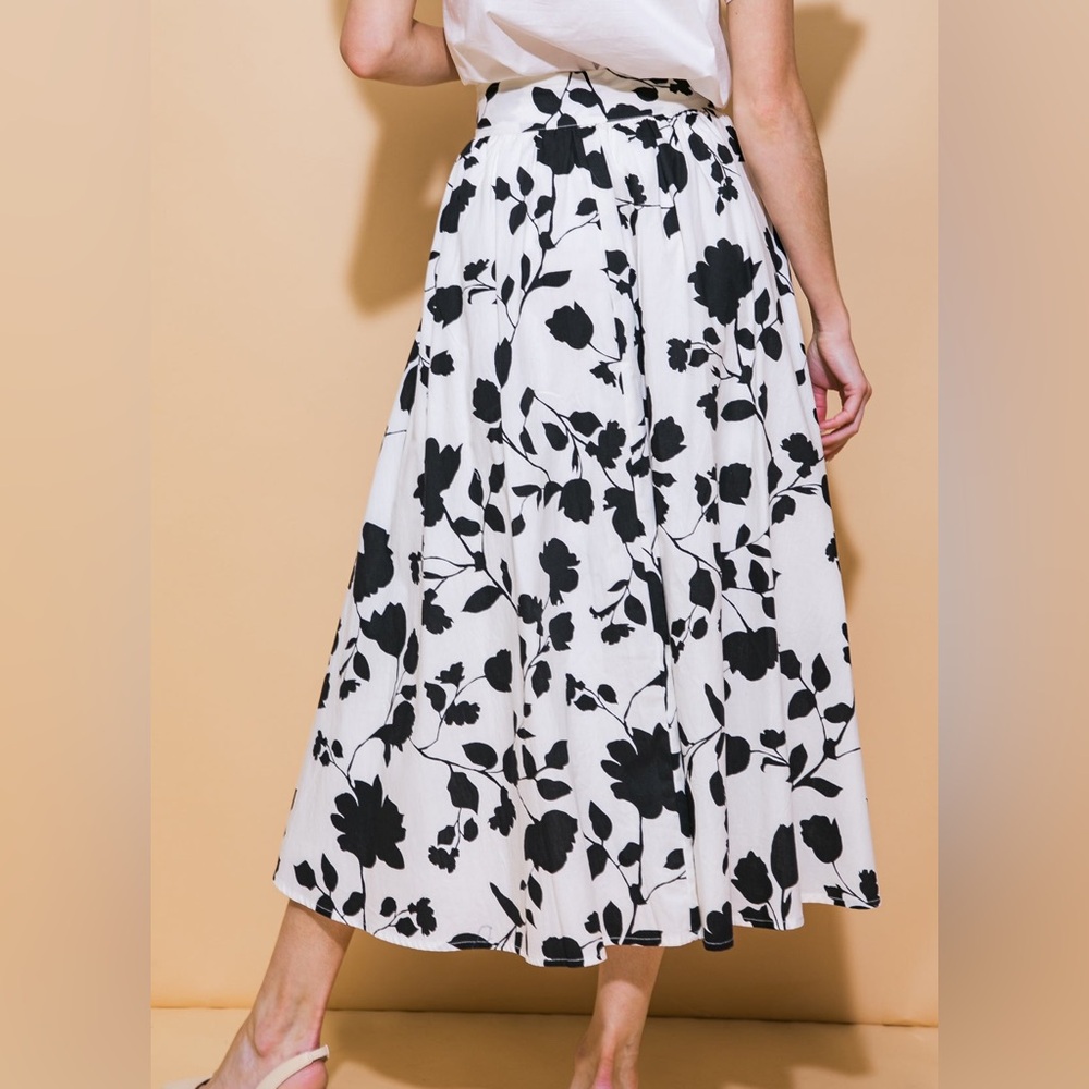 Flying Tomato Midi Poplin Floral Skirt Sz M - Picture 8 of 8